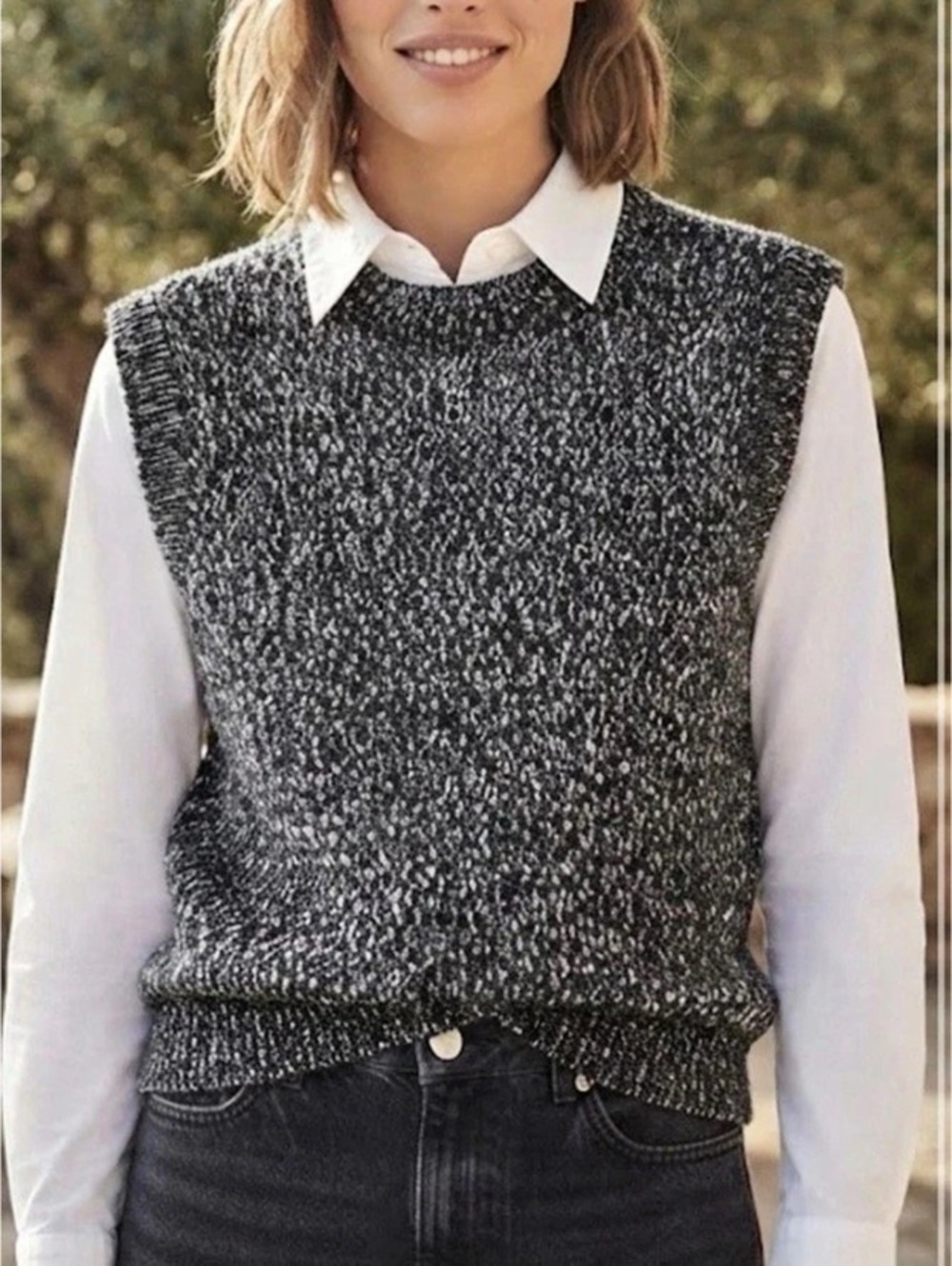 Zara knit tweed vest in Black & White size M
NEW
